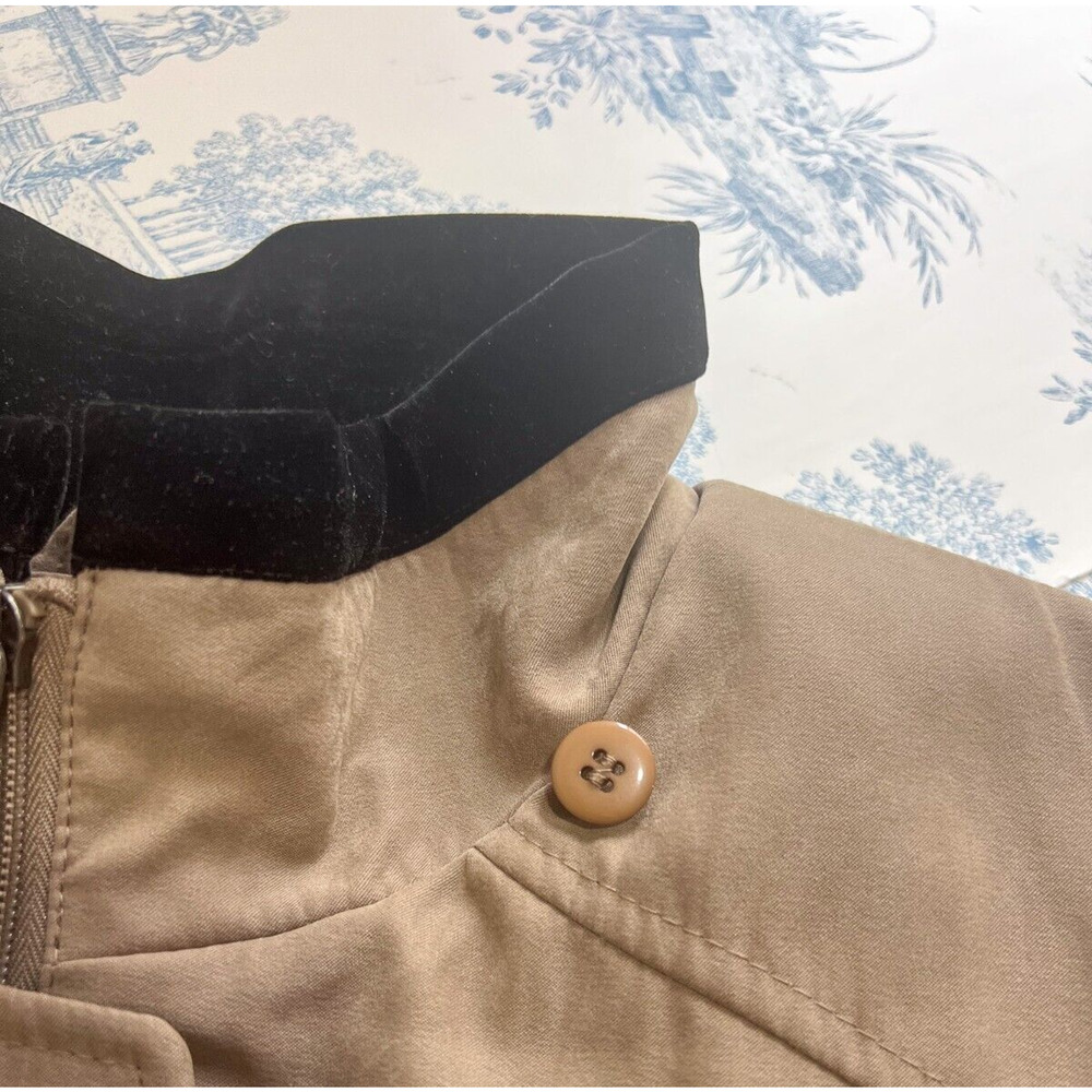 St. John's Bay Women's Small Lined Barn Coat Jacket Beige Khaki Brown Velvet - Picture 13 of 16